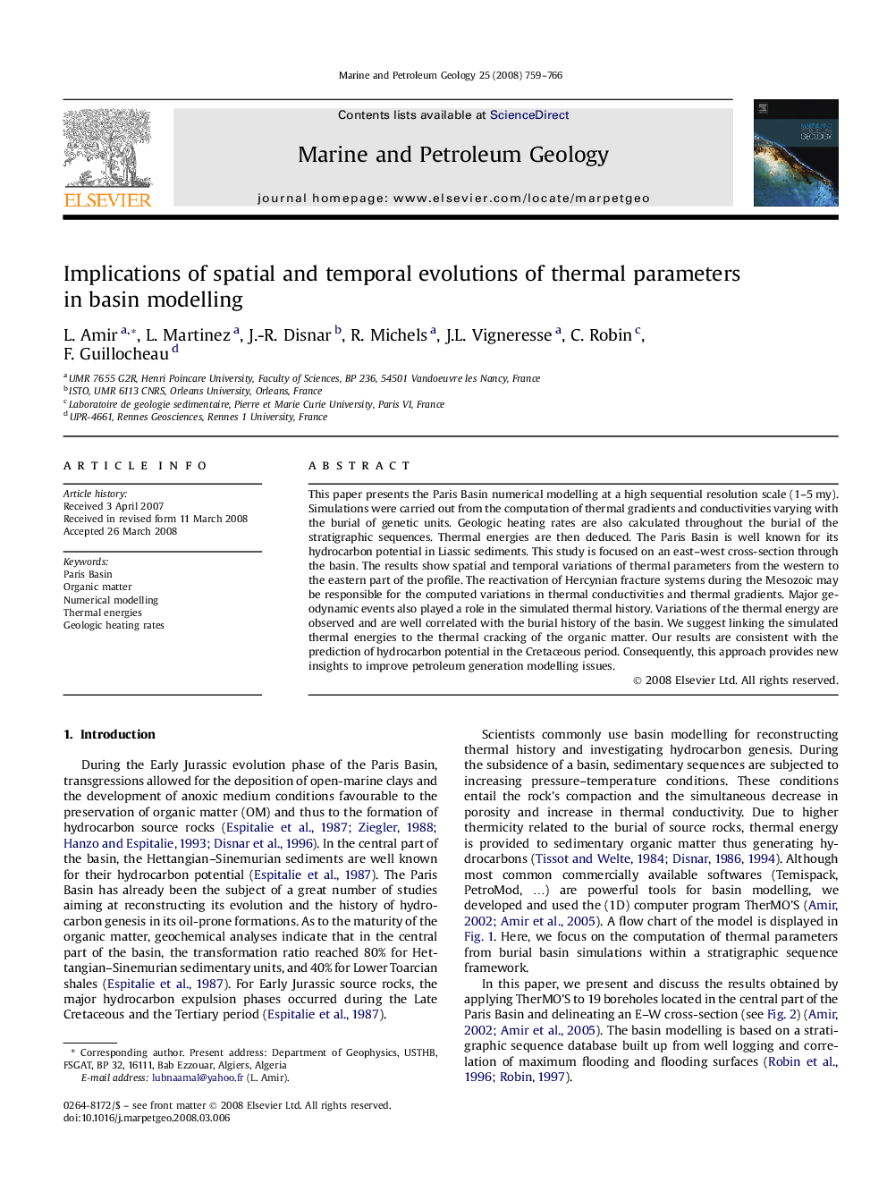 Implications of spatial and temporal evolutions of thermal parameters in basin modelling