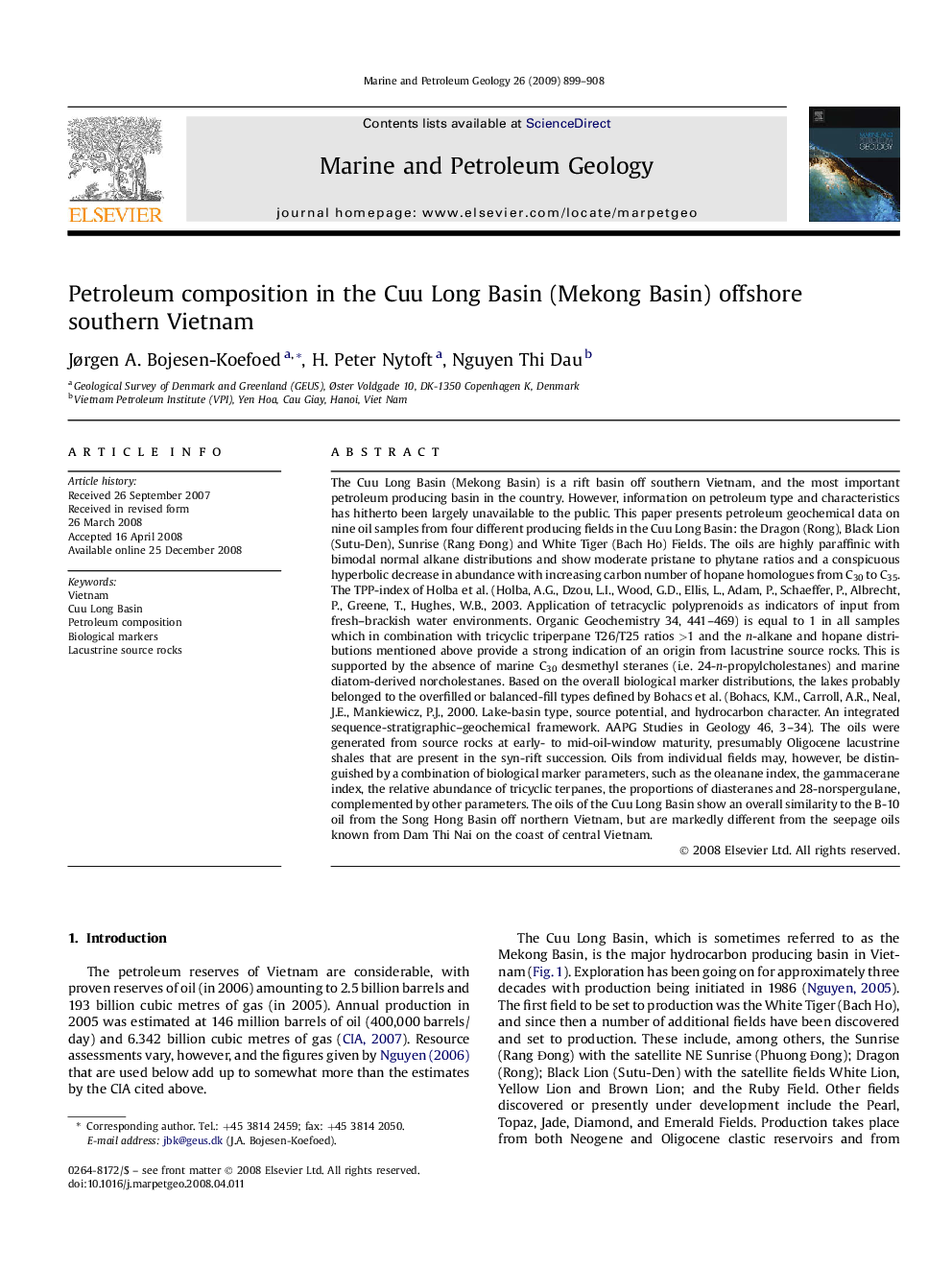 Petroleum composition in the Cuu Long Basin (Mekong Basin) offshore southern Vietnam