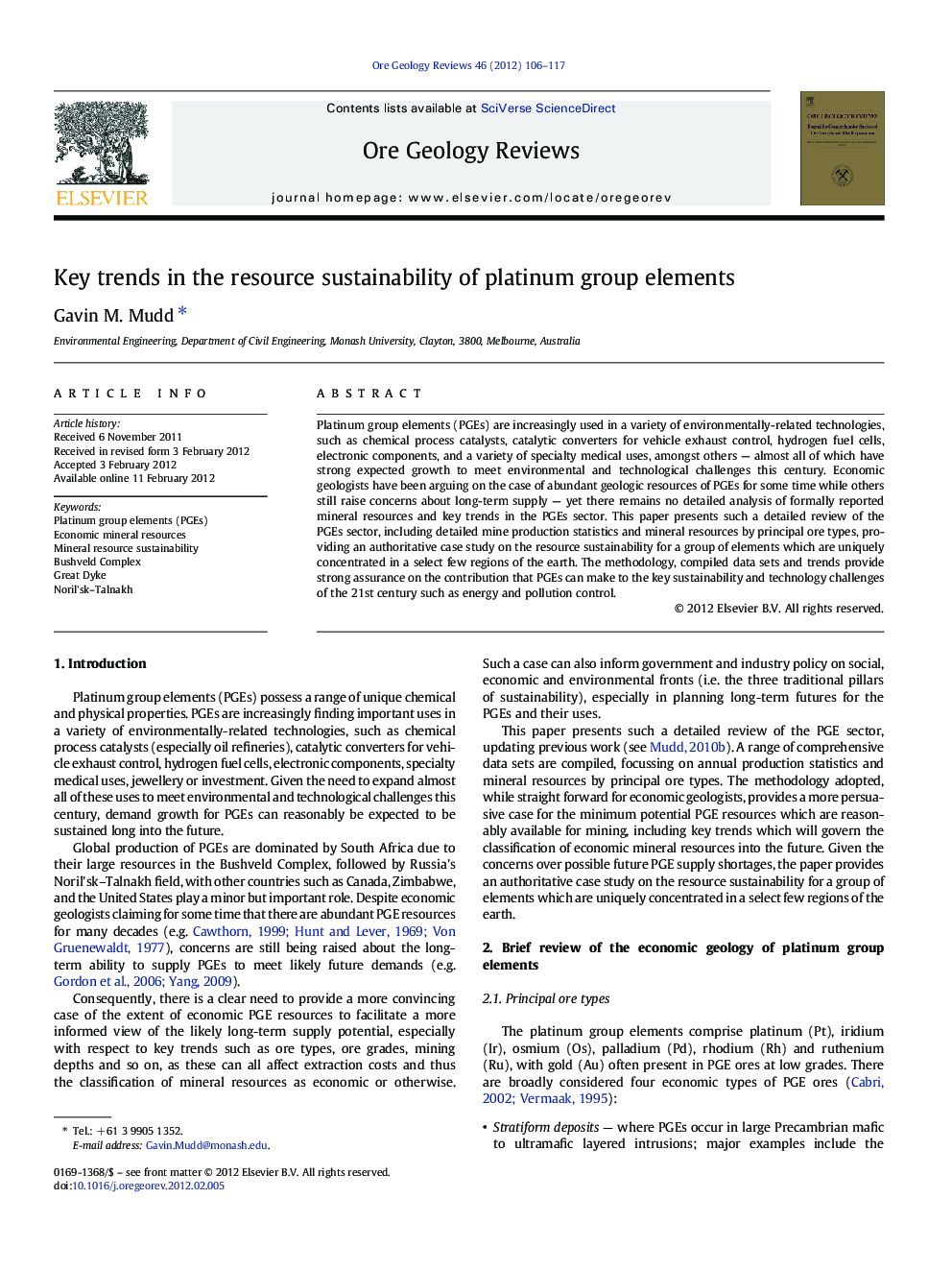 Key trends in the resource sustainability of platinum group elements