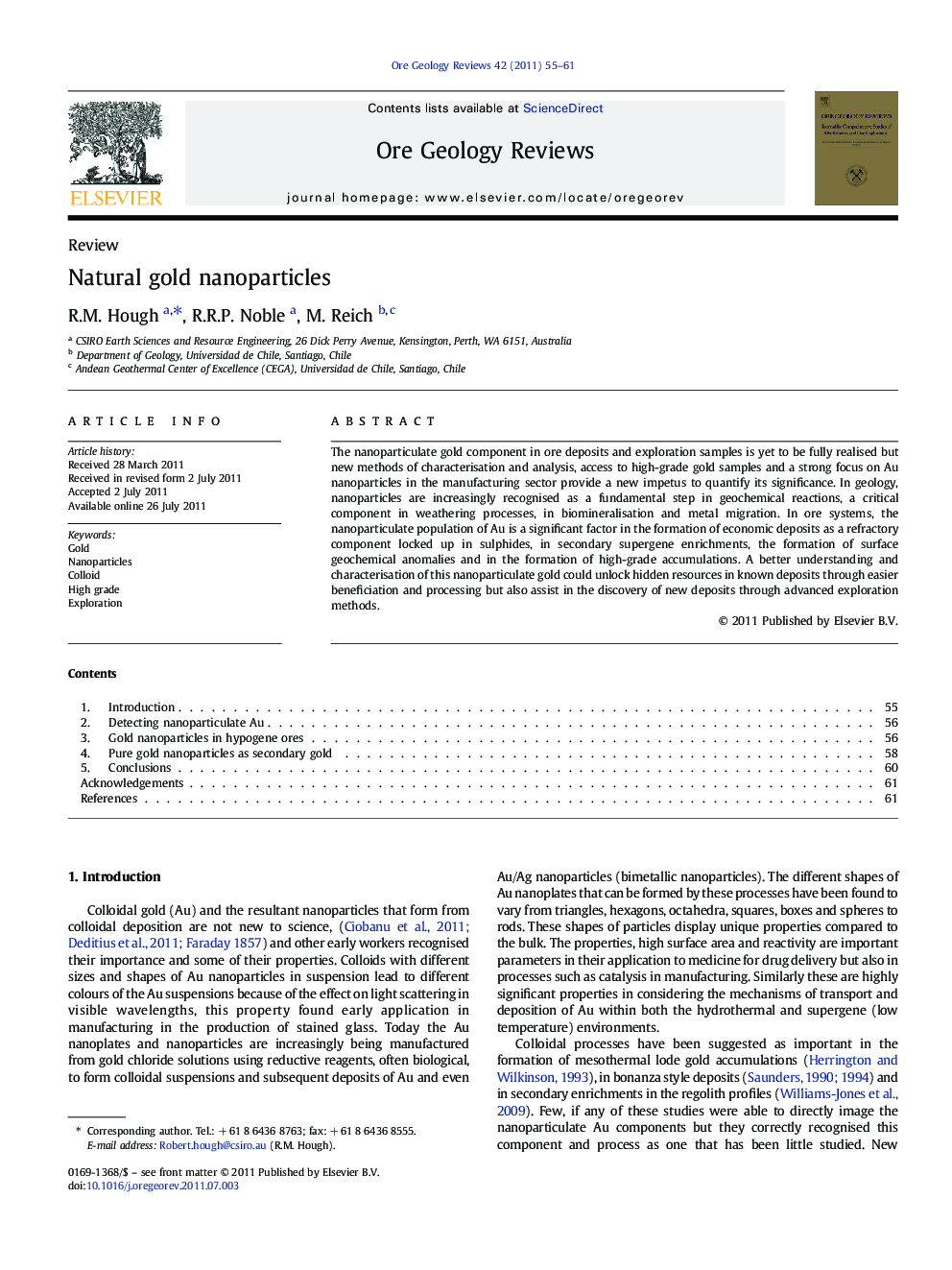 Natural gold nanoparticles