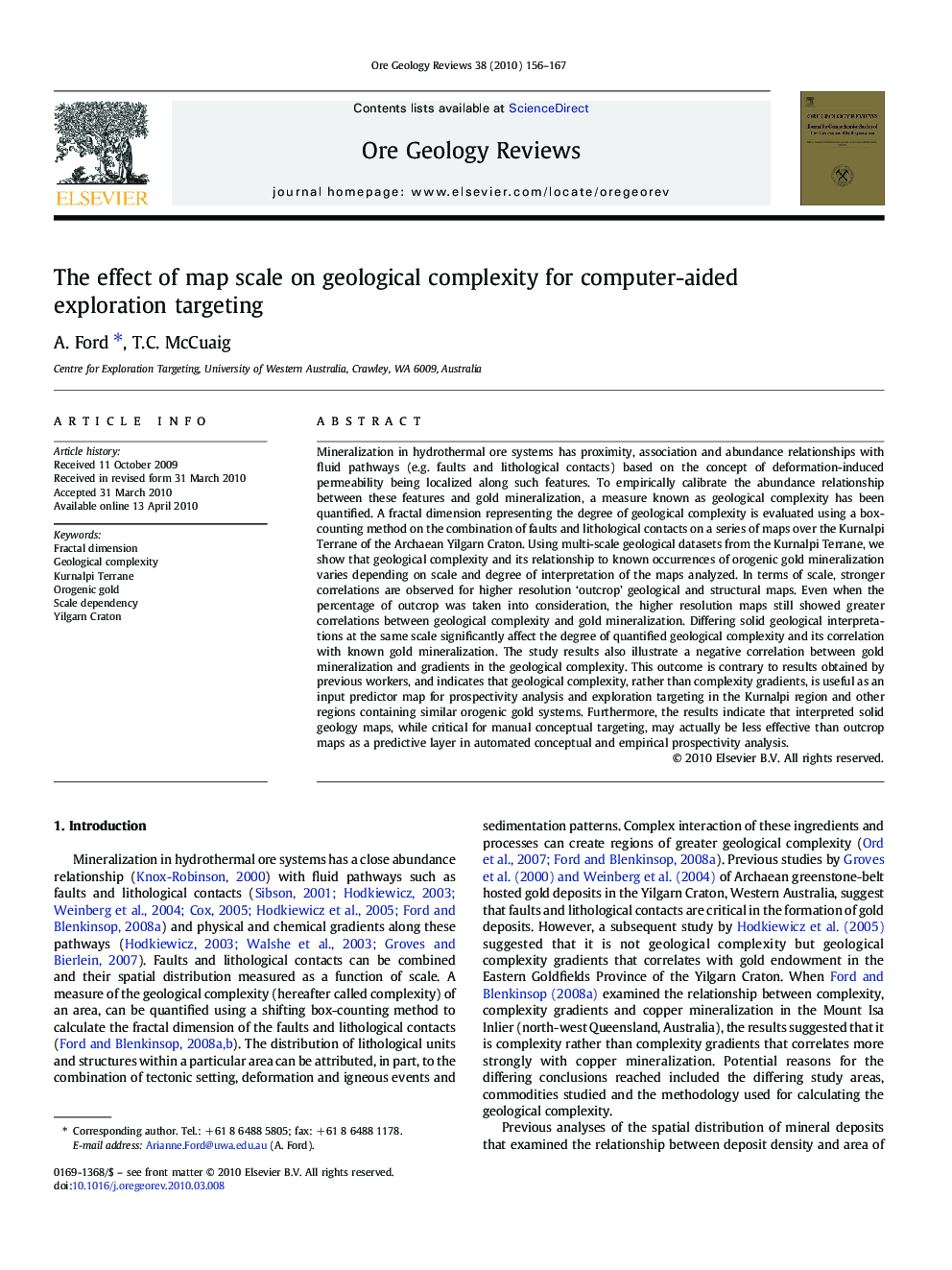 The effect of map scale on geological complexity for computer-aided exploration targeting