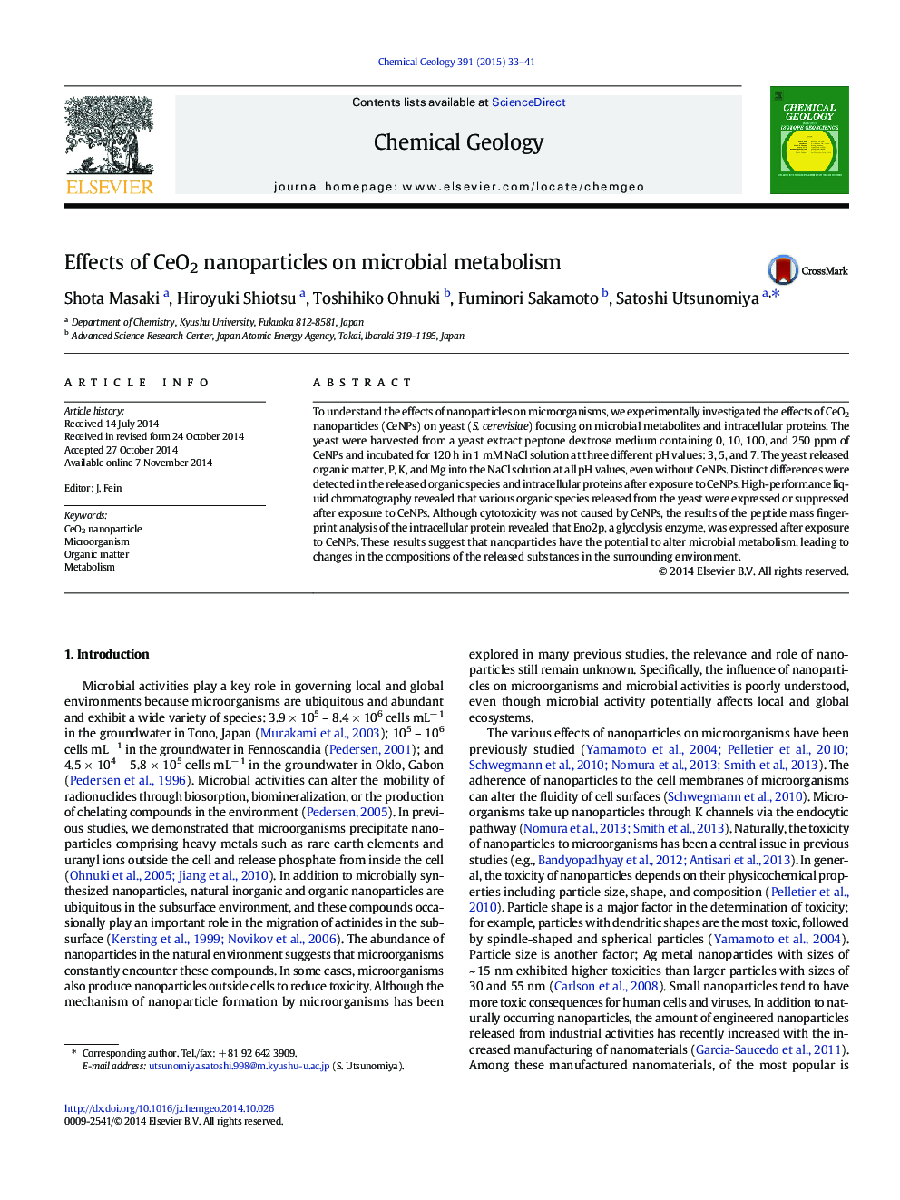 Effects of CeO2 nanoparticles on microbial metabolism