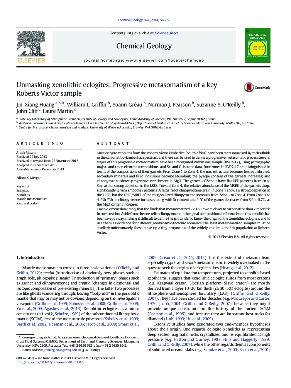 Unmasking xenolithic eclogites: Progressive metasomatism of a key Roberts Victor sample