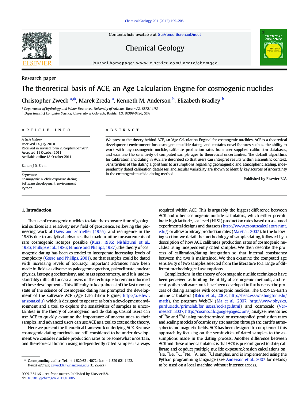 The theoretical basis of ACE, an Age Calculation Engine for cosmogenic nuclides