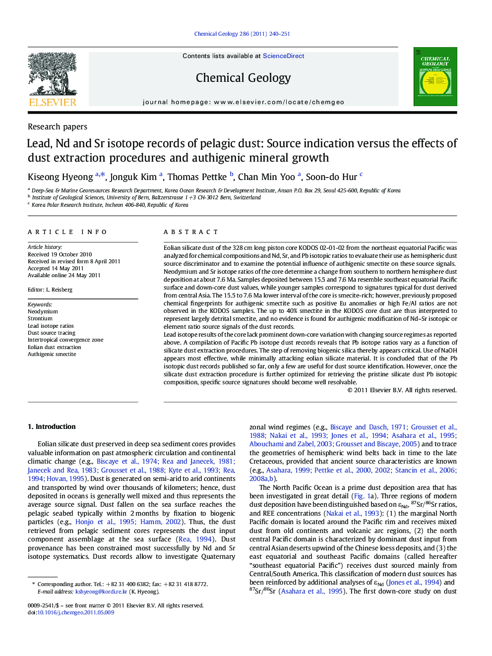 Lead, Nd and Sr isotope records of pelagic dust: Source indication versus the effects of dust extraction procedures and authigenic mineral growth