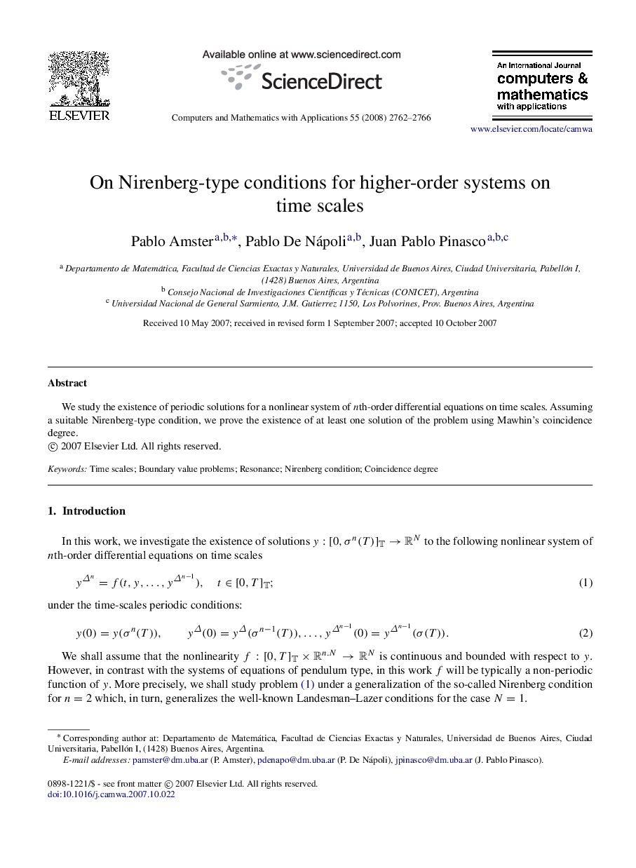 On Nirenberg-type conditions for higher-order systems on time scales