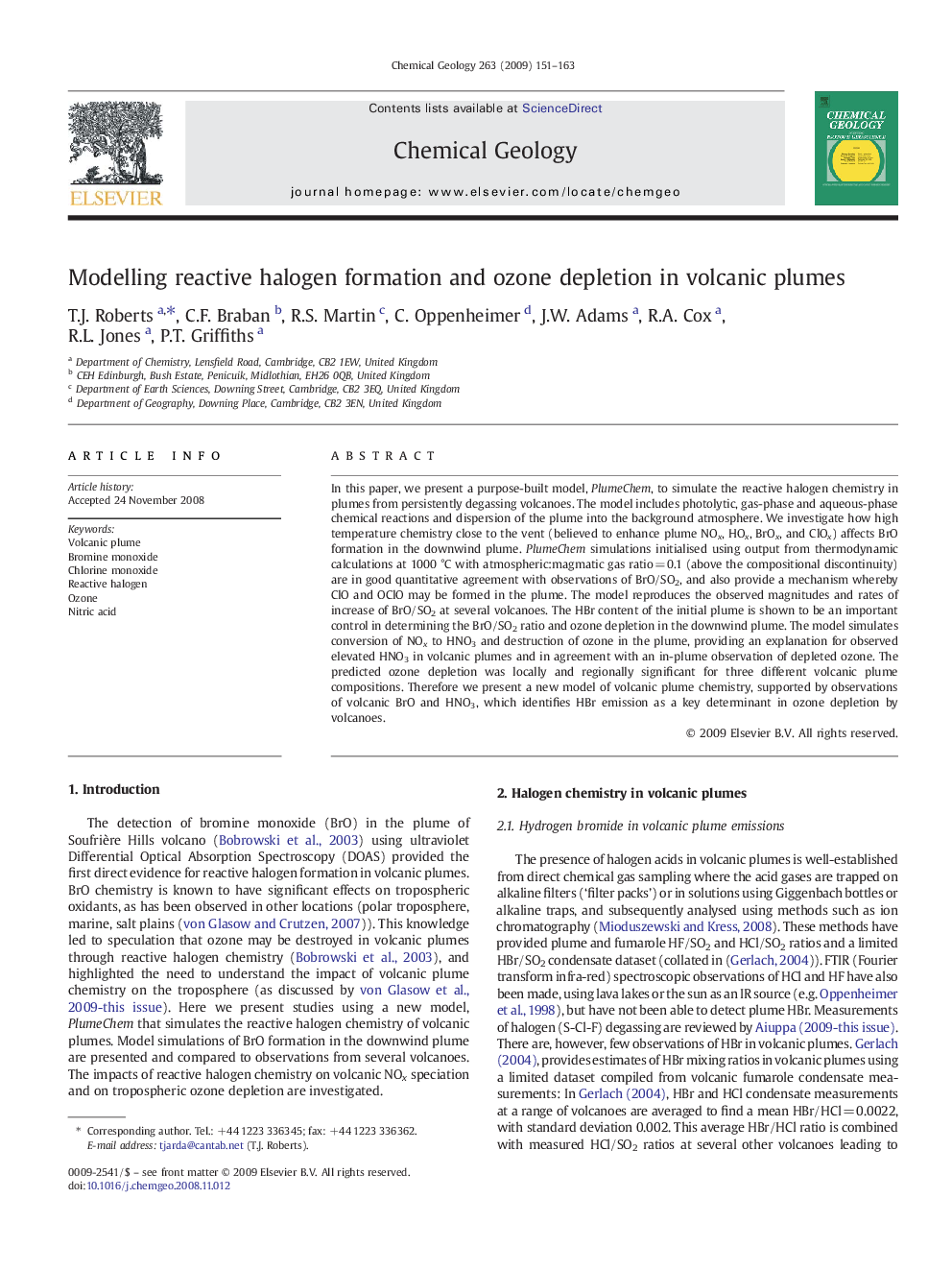 Modelling reactive halogen formation and ozone depletion in volcanic plumes