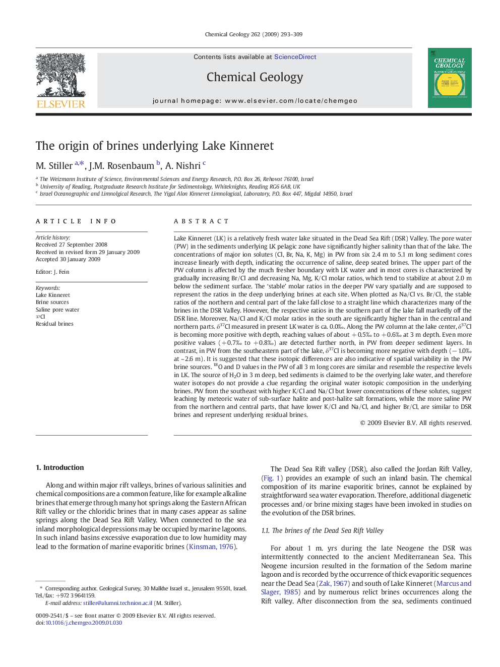 The origin of brines underlying Lake Kinneret