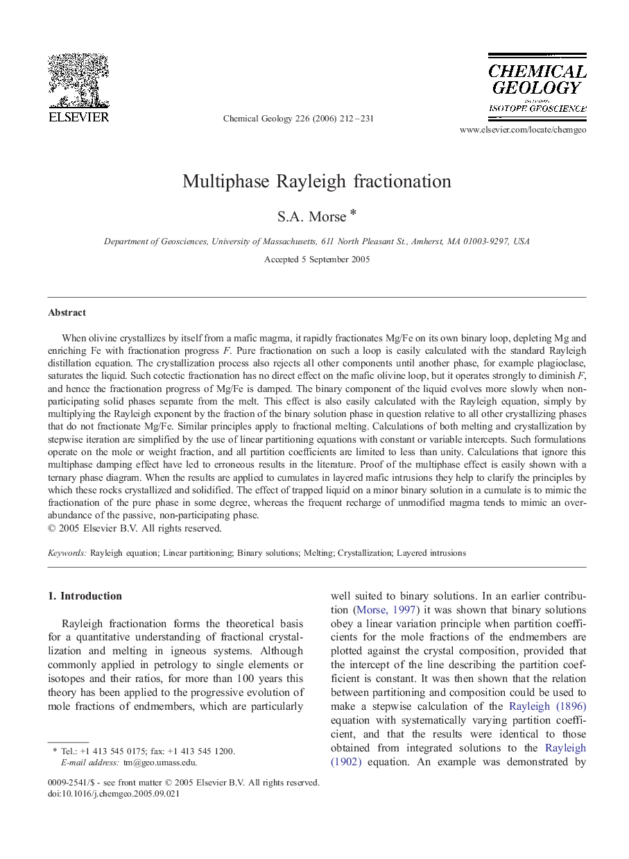 Multiphase Rayleigh fractionation