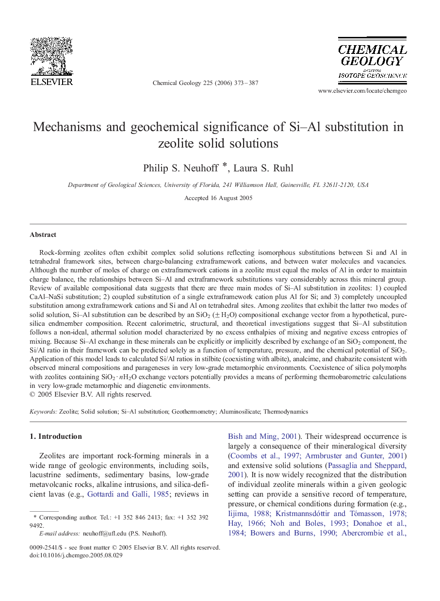 Mechanisms and geochemical significance of Si–Al substitution in zeolite solid solutions