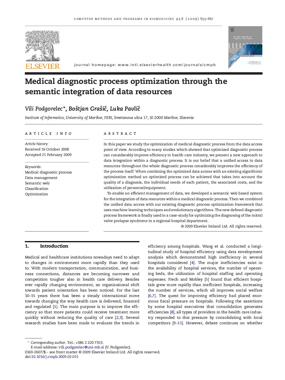 Medical diagnostic process optimization through the semantic integration of data resources