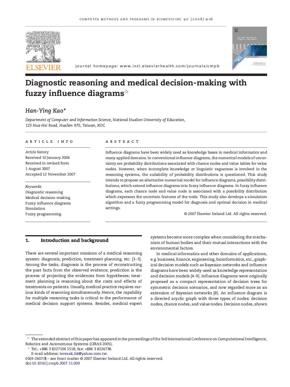 Diagnostic reasoning and medical decision-making with fuzzy influence diagrams 