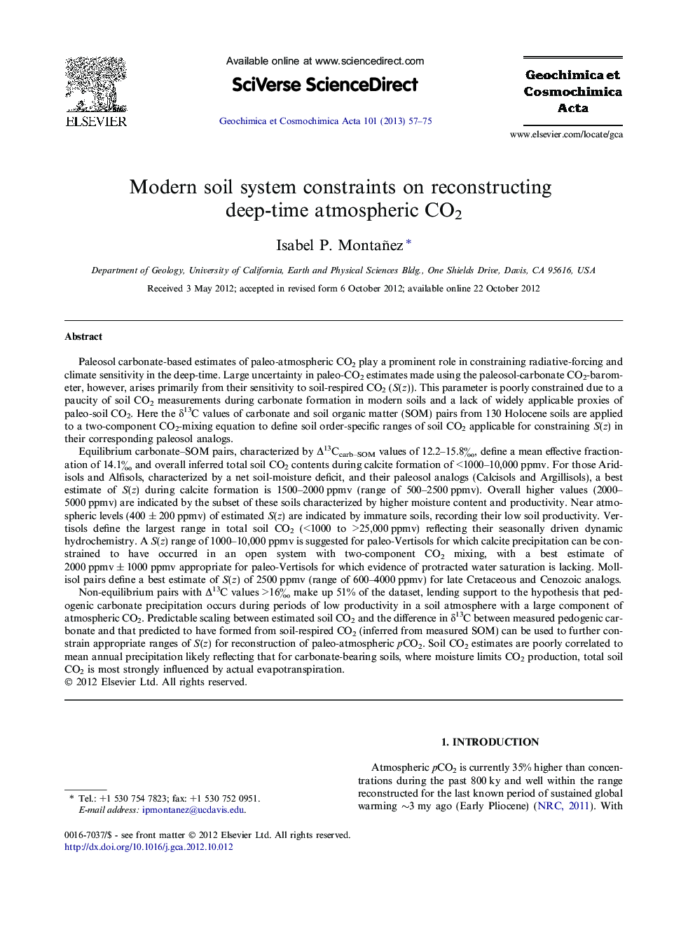 Modern soil system constraints on reconstructing deep-time atmospheric CO2