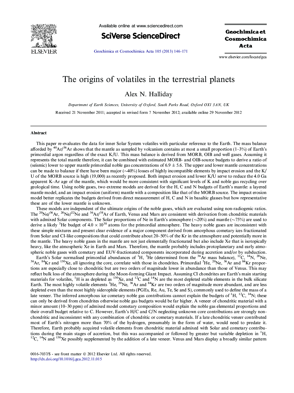 The origins of volatiles in the terrestrial planets