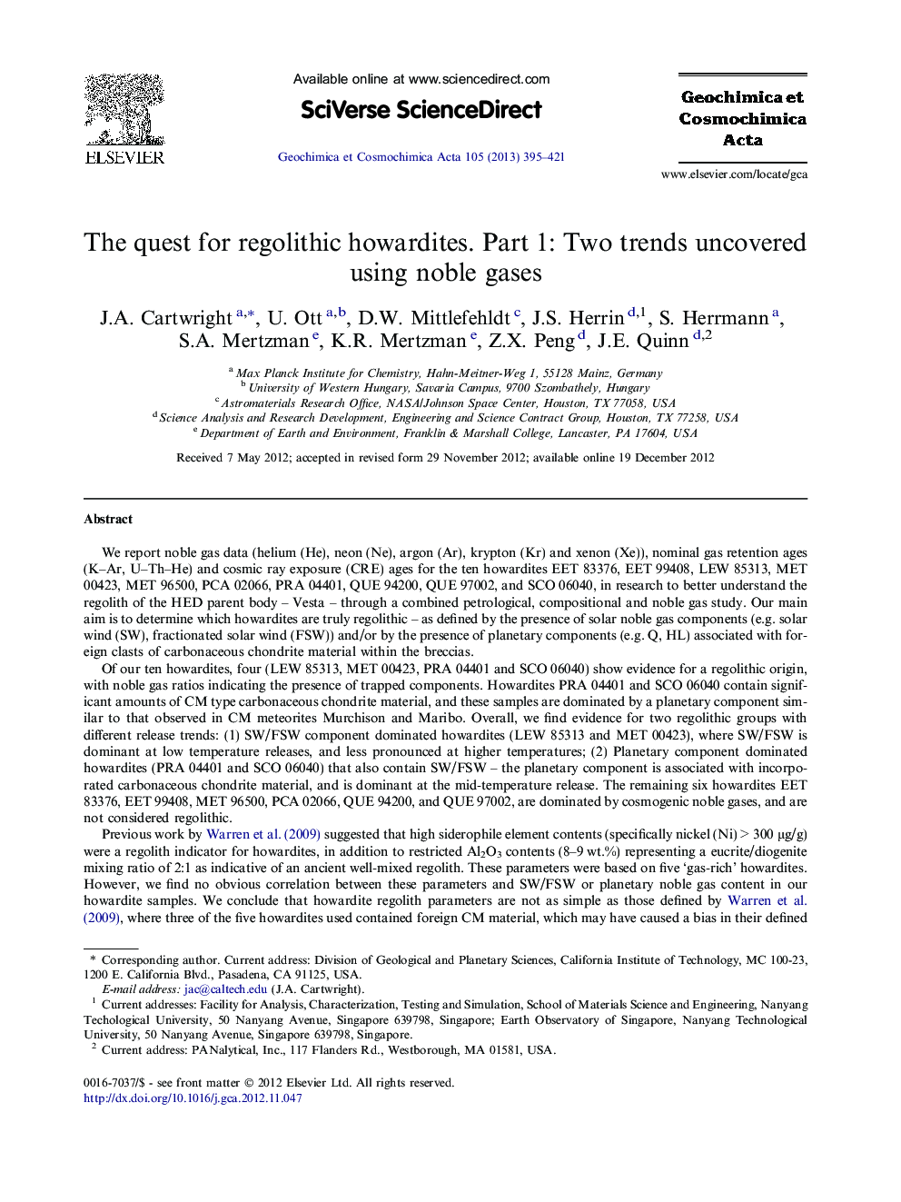 The quest for regolithic howardites. Part 1: Two trends uncovered using noble gases