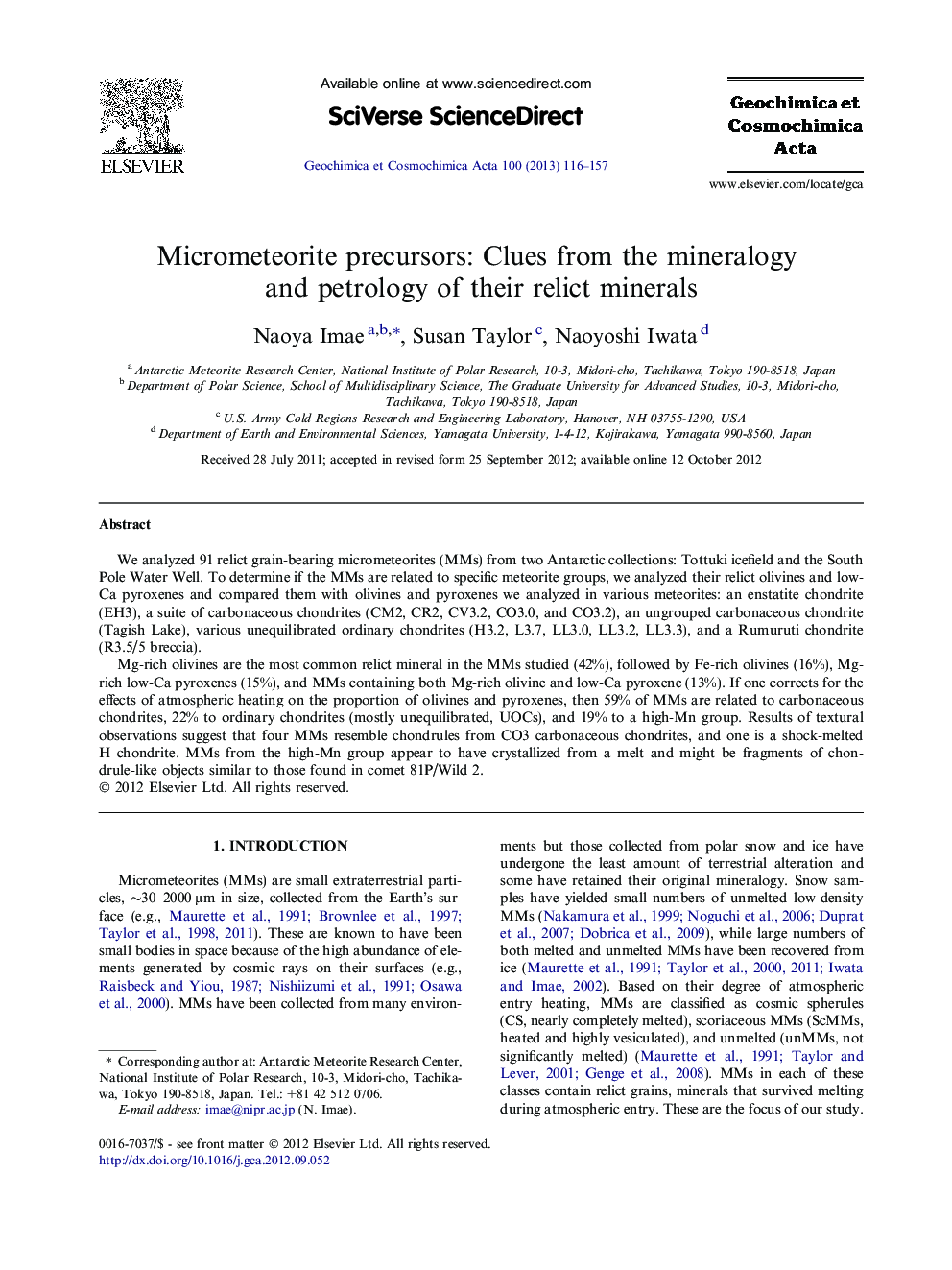 Micrometeorite precursors: Clues from the mineralogy and petrology of their relict minerals