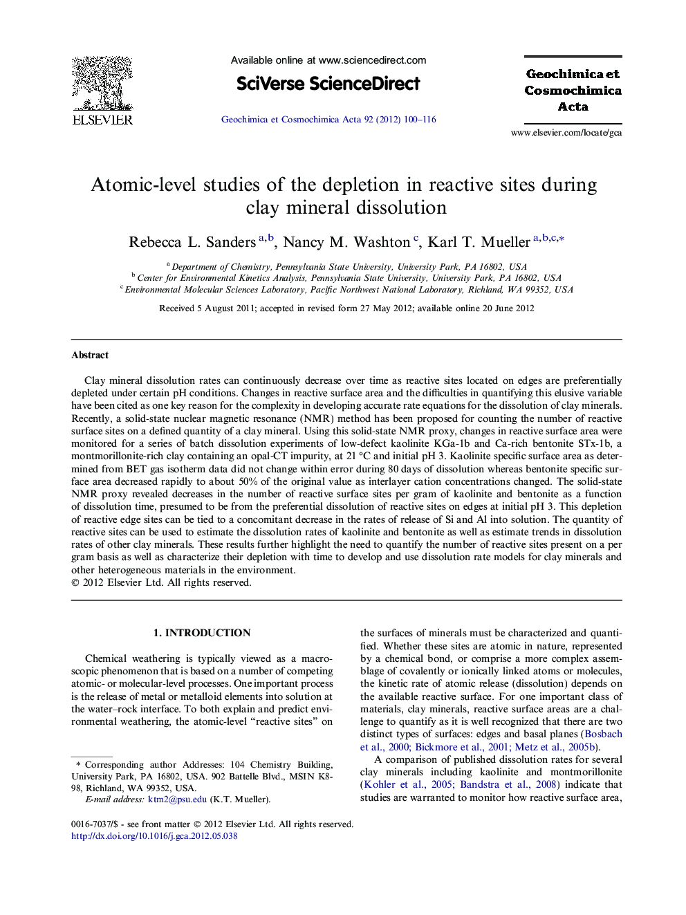 Atomic-level studies of the depletion in reactive sites during clay mineral dissolution