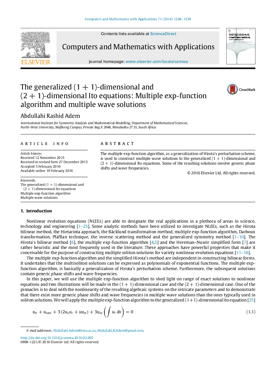 The generalized (1+11+1)-dimensional and (2+12+1)-dimensional Ito equations: Multiple exp-function algorithm and multiple wave solutions