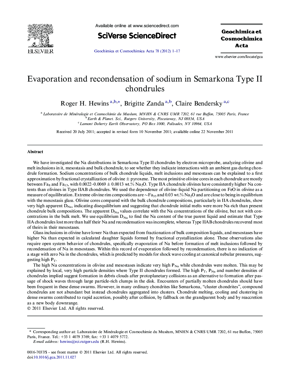 Evaporation and recondensation of sodium in Semarkona Type II chondrules