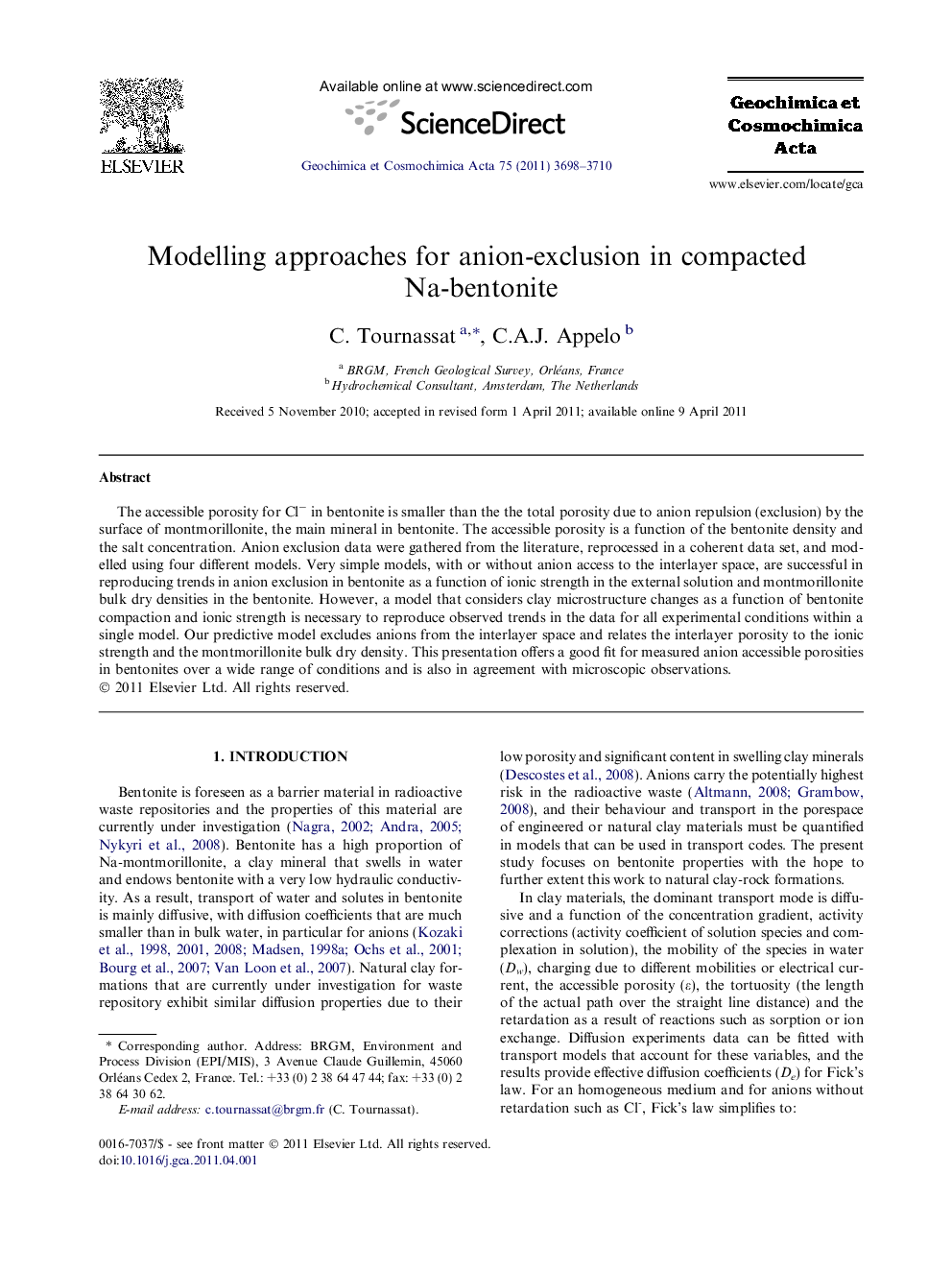 Modelling approaches for anion-exclusion in compacted Na-bentonite