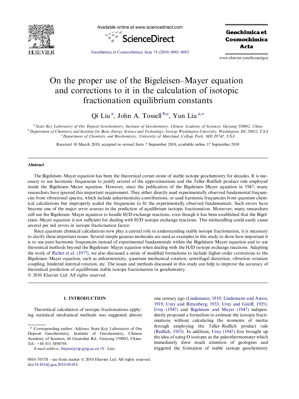 On the proper use of the Bigeleisen–Mayer equation and corrections to it in the calculation of isotopic fractionation equilibrium constants