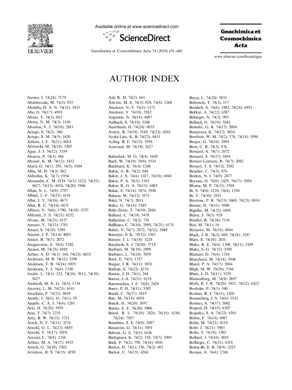 Author Index 2010