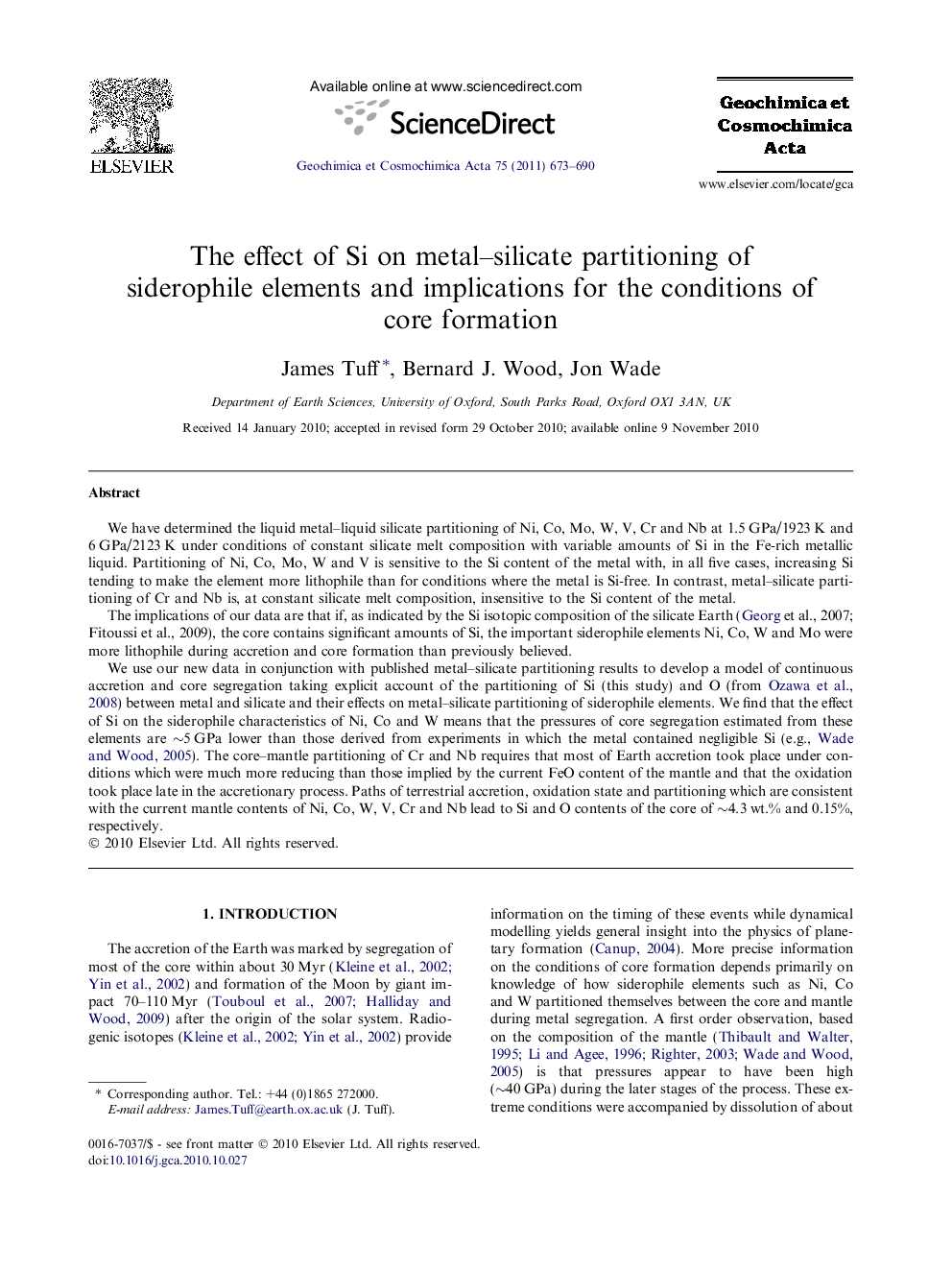 The effect of Si on metal–silicate partitioning of siderophile elements and implications for the conditions of core formation