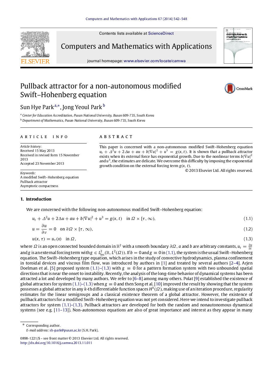 Pullback attractor for a non-autonomous modified Swift–Hohenberg equation