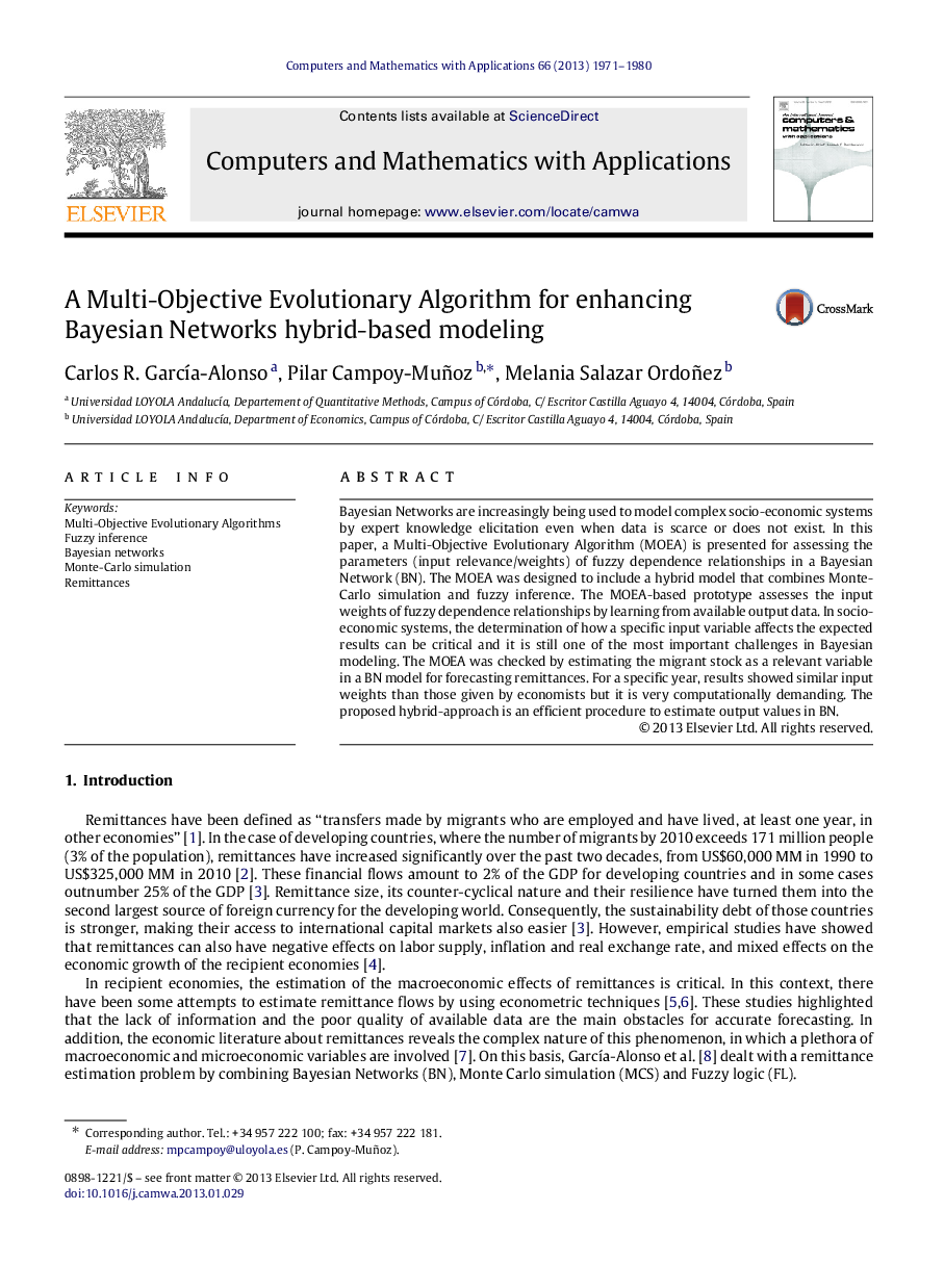 A Multi-Objective Evolutionary Algorithm for enhancing Bayesian Networks hybrid-based modeling