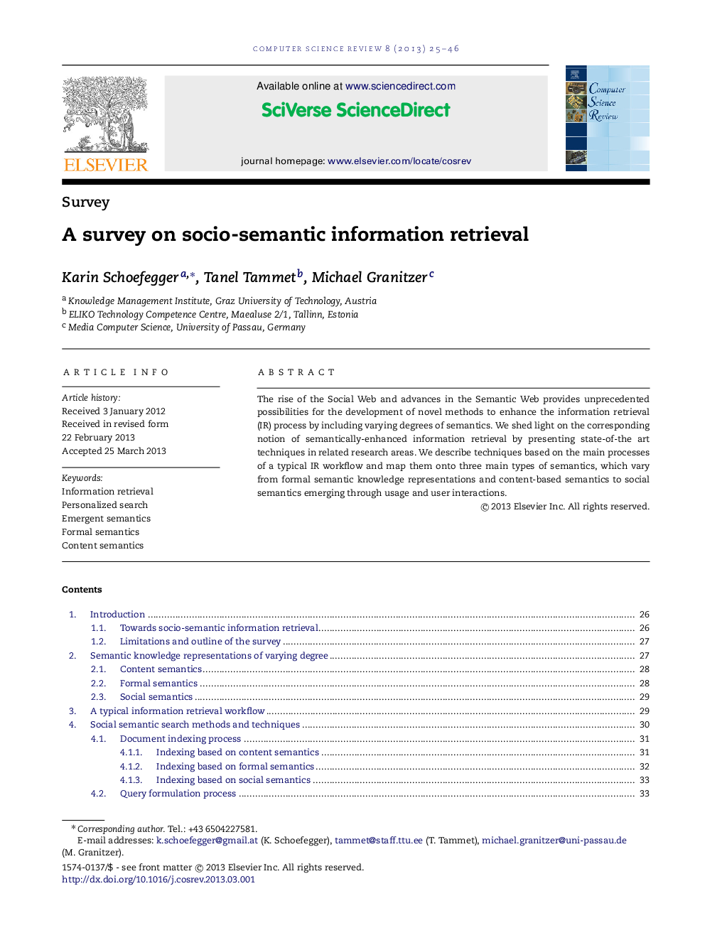 A survey on socio-semantic information retrieval