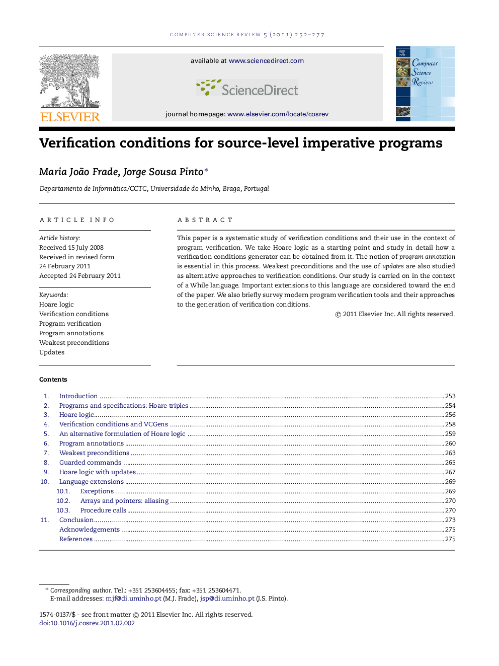 Verification conditions for source-level imperative programs