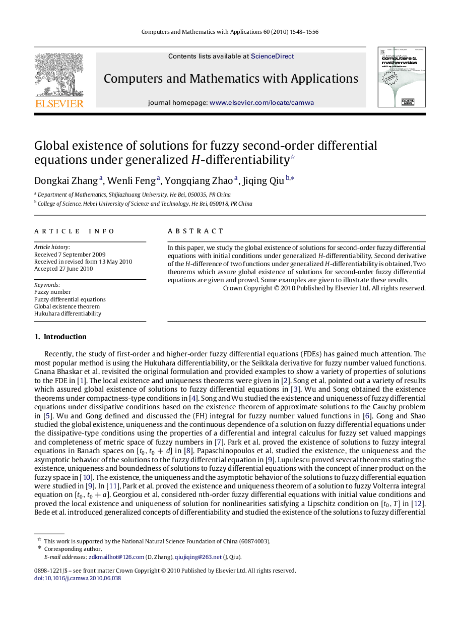 Global existence of solutions for fuzzy second-order differential equations under generalized HH-differentiability 