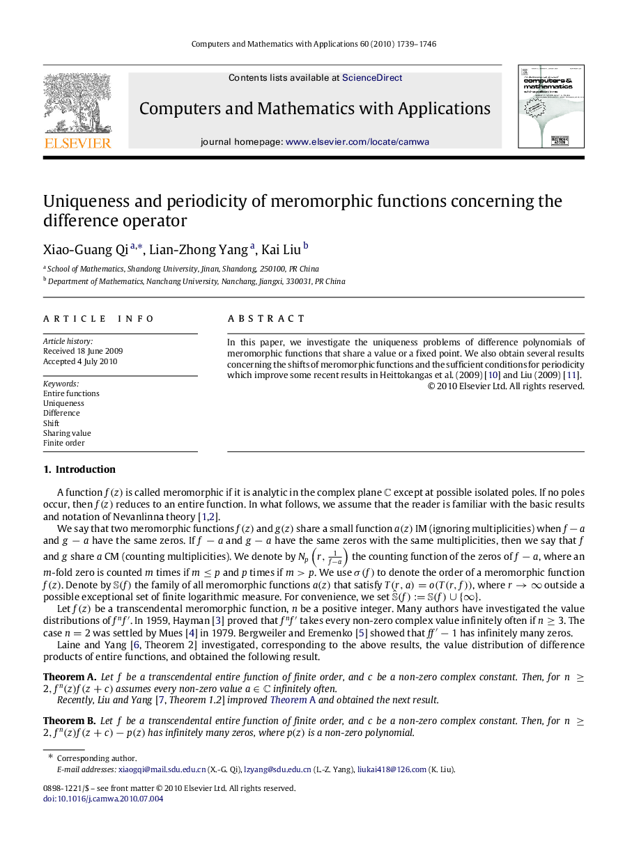 Uniqueness and periodicity of meromorphic functions concerning the difference operator