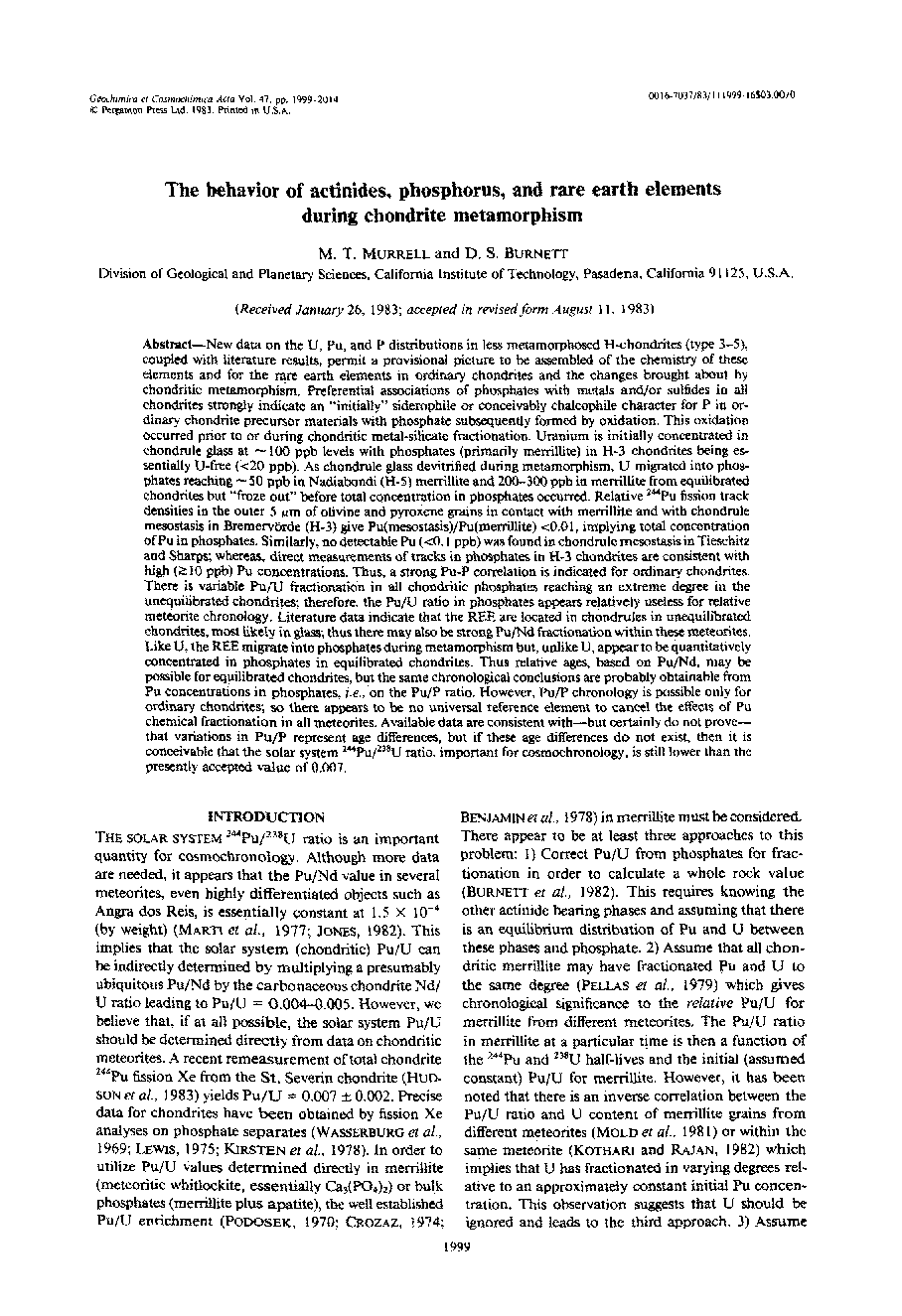 The behavior of actinides, phosphorus, and rare earth elements during chondrite metamorphism