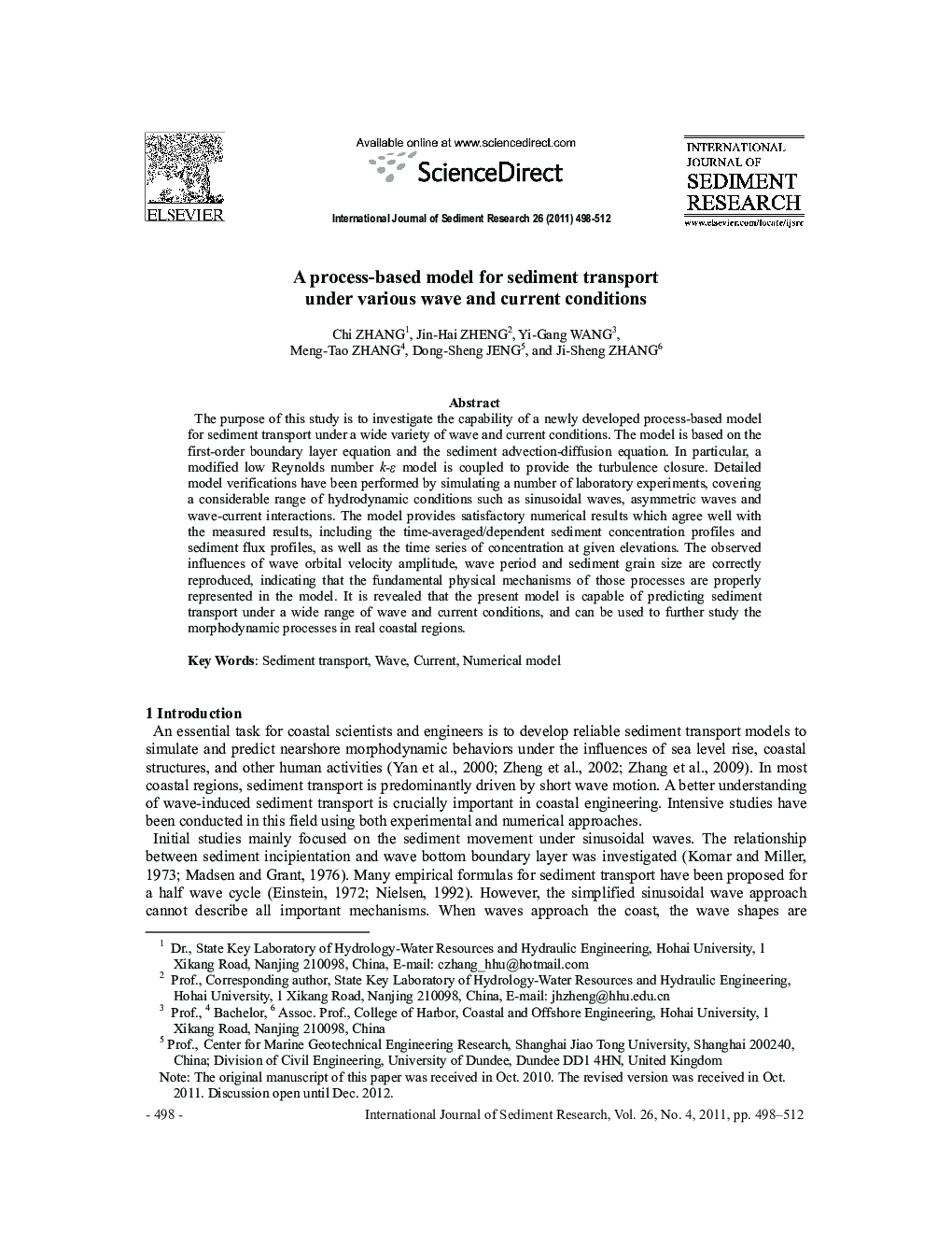 A process-based model for sediment transport under various wave and current conditions 