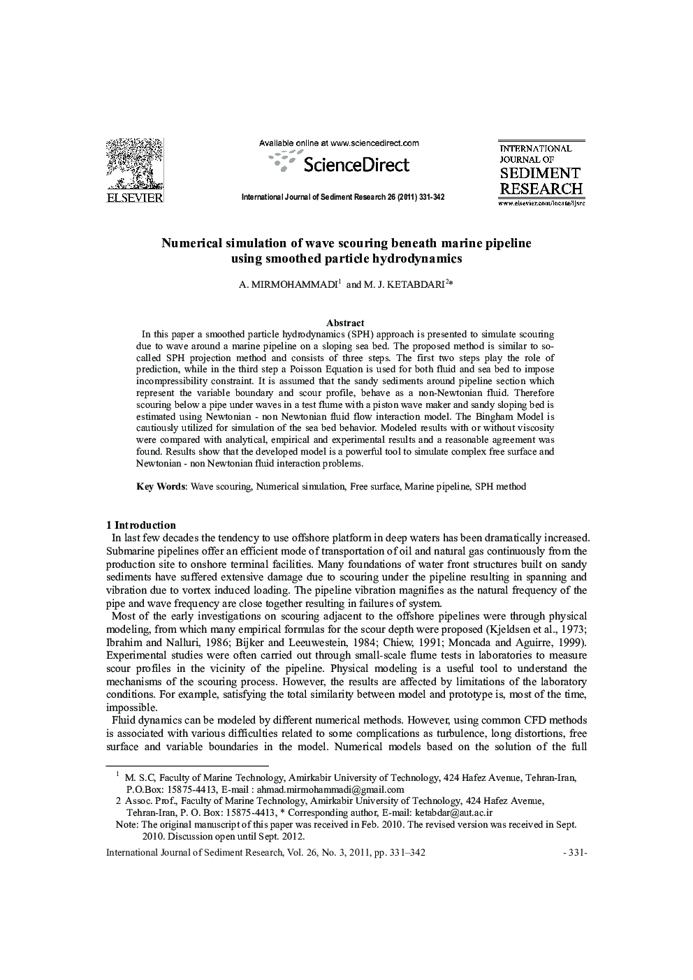Numerical simulation of wave scouring beneath marine pipeline using smoothed particle hydrodynamics 