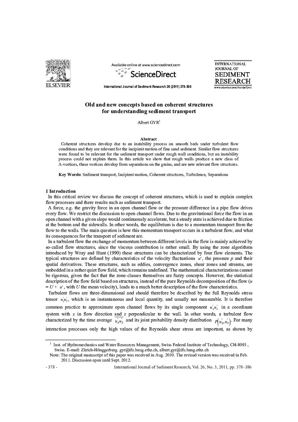 Old and new concepts based on coherent structures for understanding sediment transport 