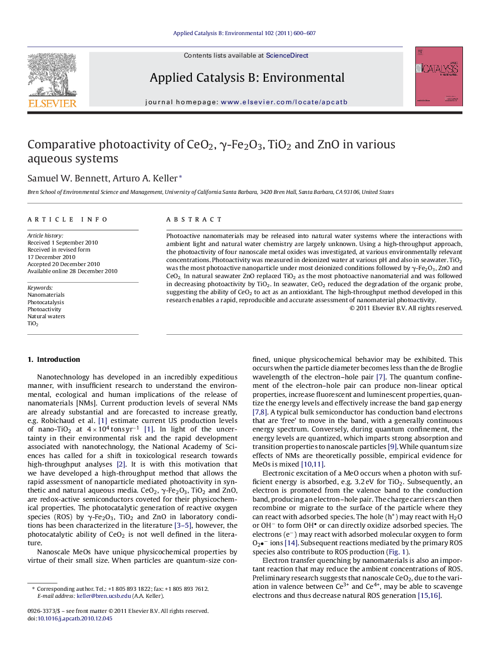 Comparative photoactivity of CeO2, γ-Fe2O3, TiO2 and ZnO in various aqueous systems