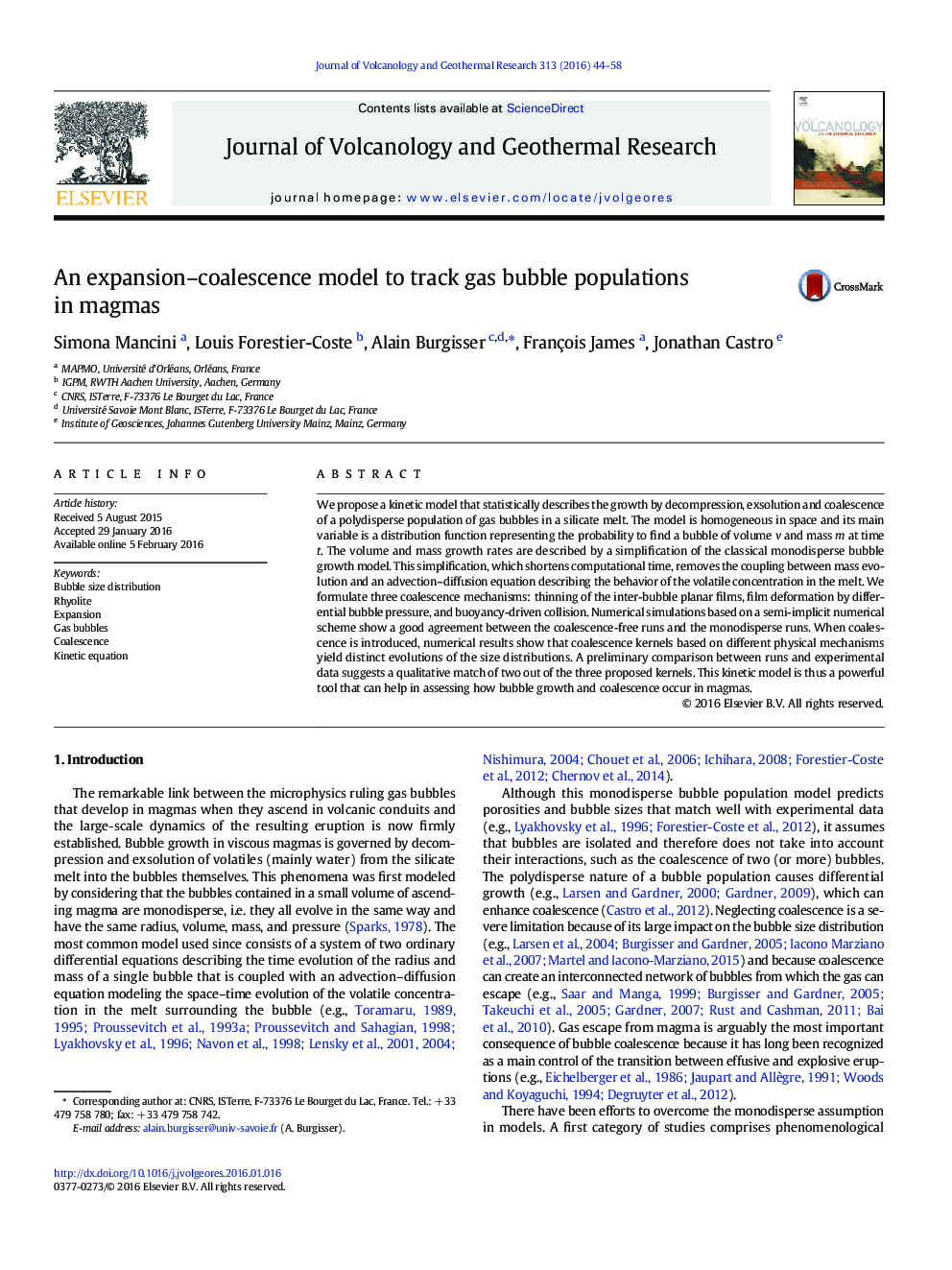 یک مدل انعطاف پذیری توسعه برای پیگیری جمعیت حباب گاز در ماگما 