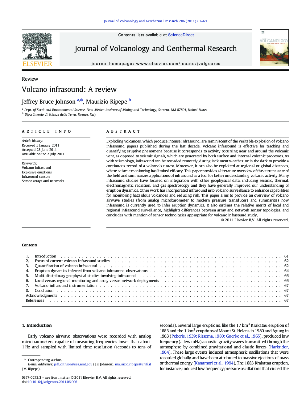 Volcano infrasound: A review