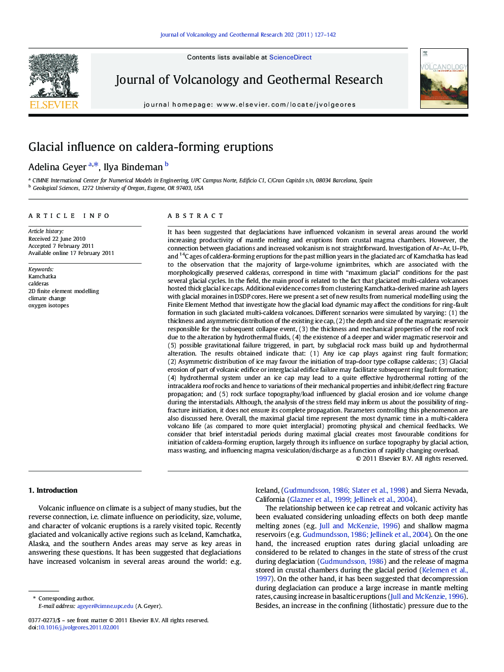 Glacial influence on caldera-forming eruptions