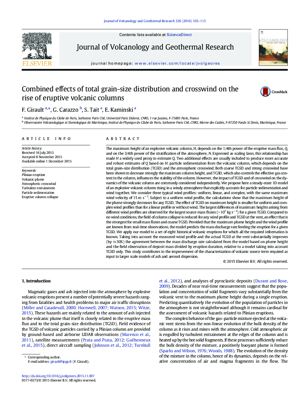 Combined effects of total grain-size distribution and crosswind on the rise of eruptive volcanic columns