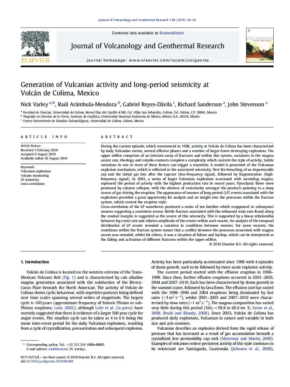 Generation of Vulcanian activity and long-period seismicity at Volcán de Colima, Mexico