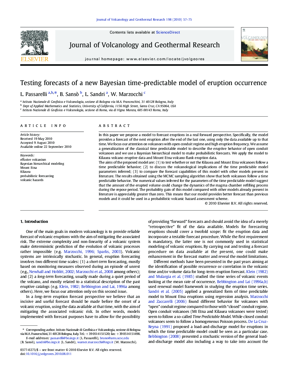 Testing forecasts of a new Bayesian time-predictable model of eruption occurrence