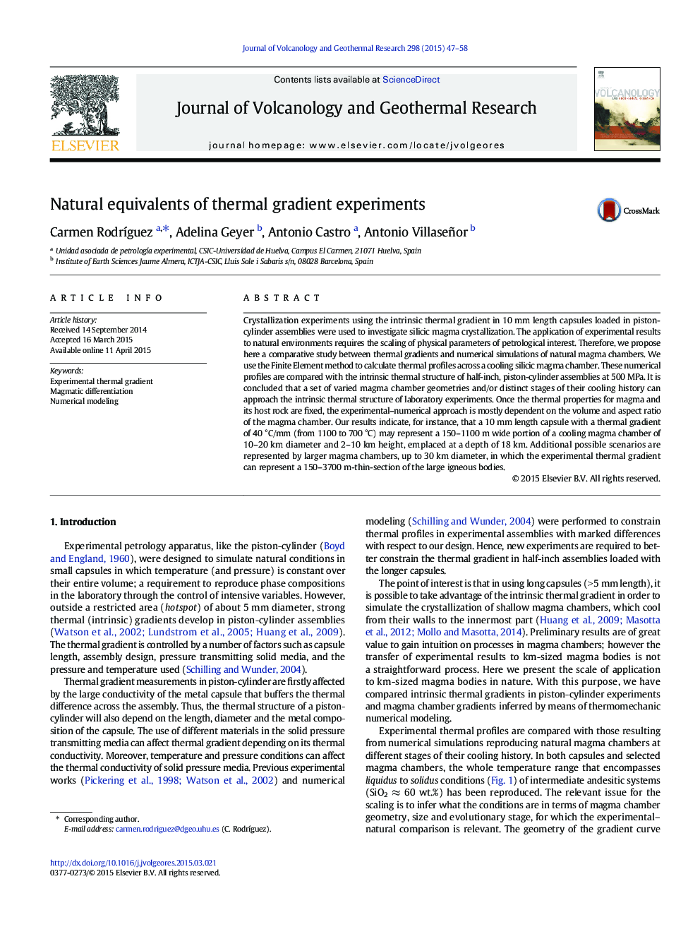 Natural equivalents of thermal gradient experiments