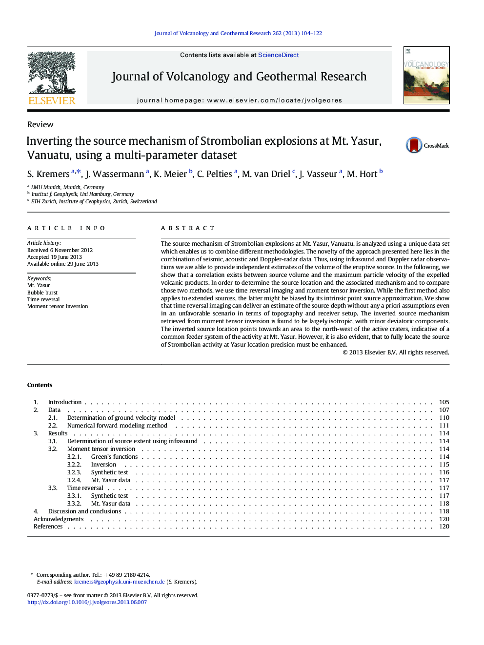 Inverting the source mechanism of Strombolian explosions at Mt. Yasur, Vanuatu, using a multi-parameter dataset