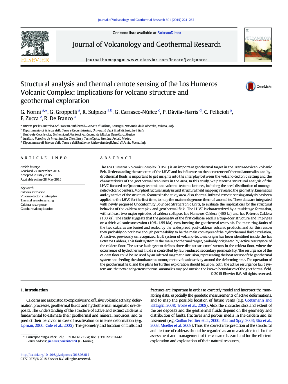 Structural analysis and thermal remote sensing of the Los Humeros Volcanic Complex: Implications for volcano structure and geothermal exploration