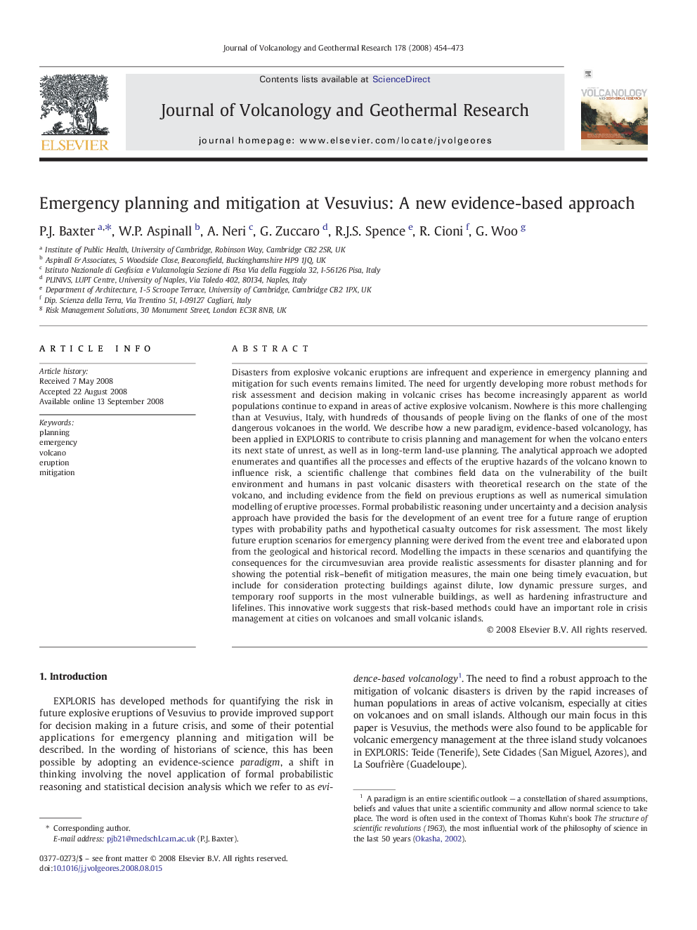 Emergency planning and mitigation at Vesuvius: A new evidence-based approach