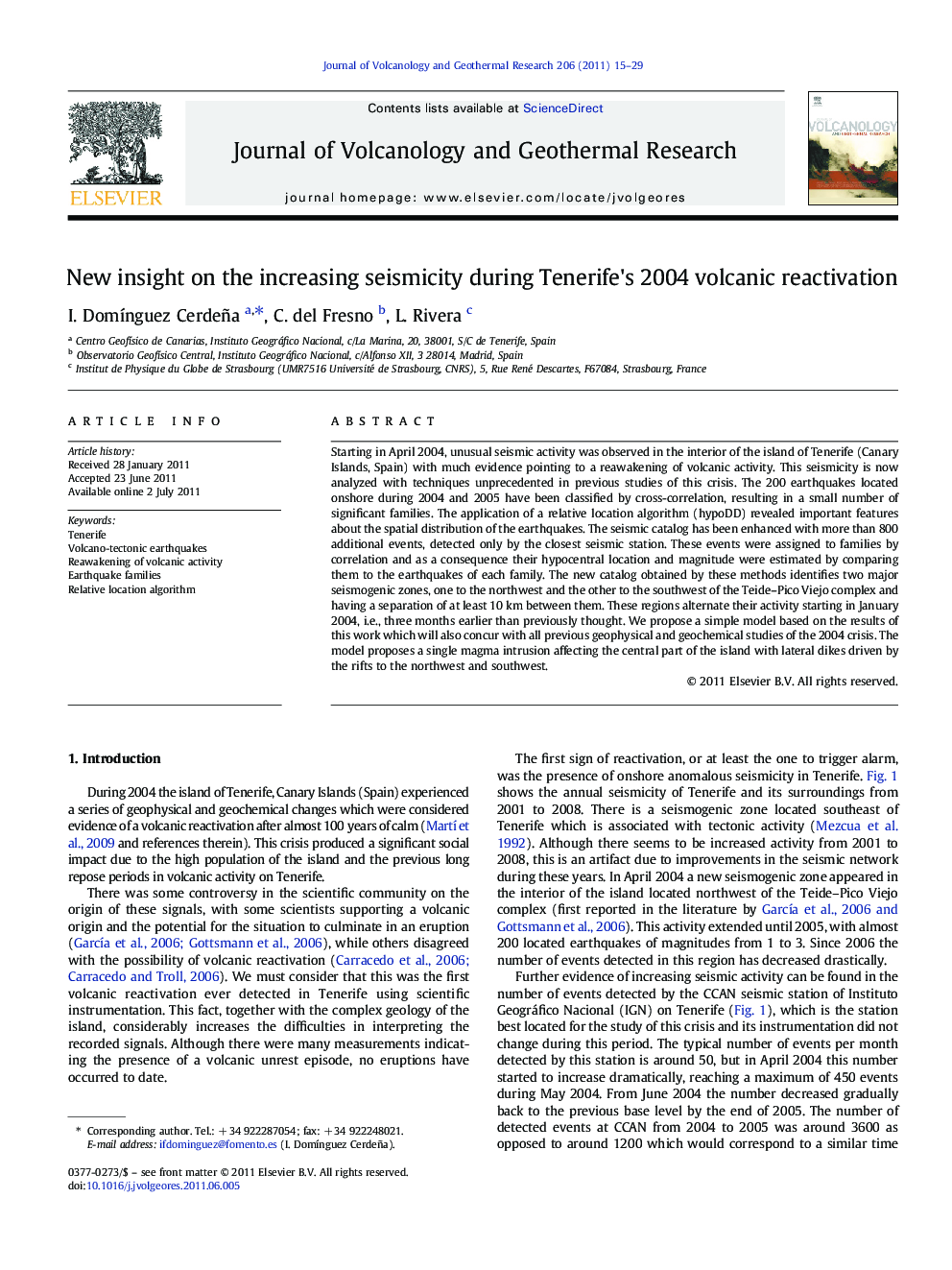 New insight on the increasing seismicity during Tenerife's 2004 volcanic reactivation