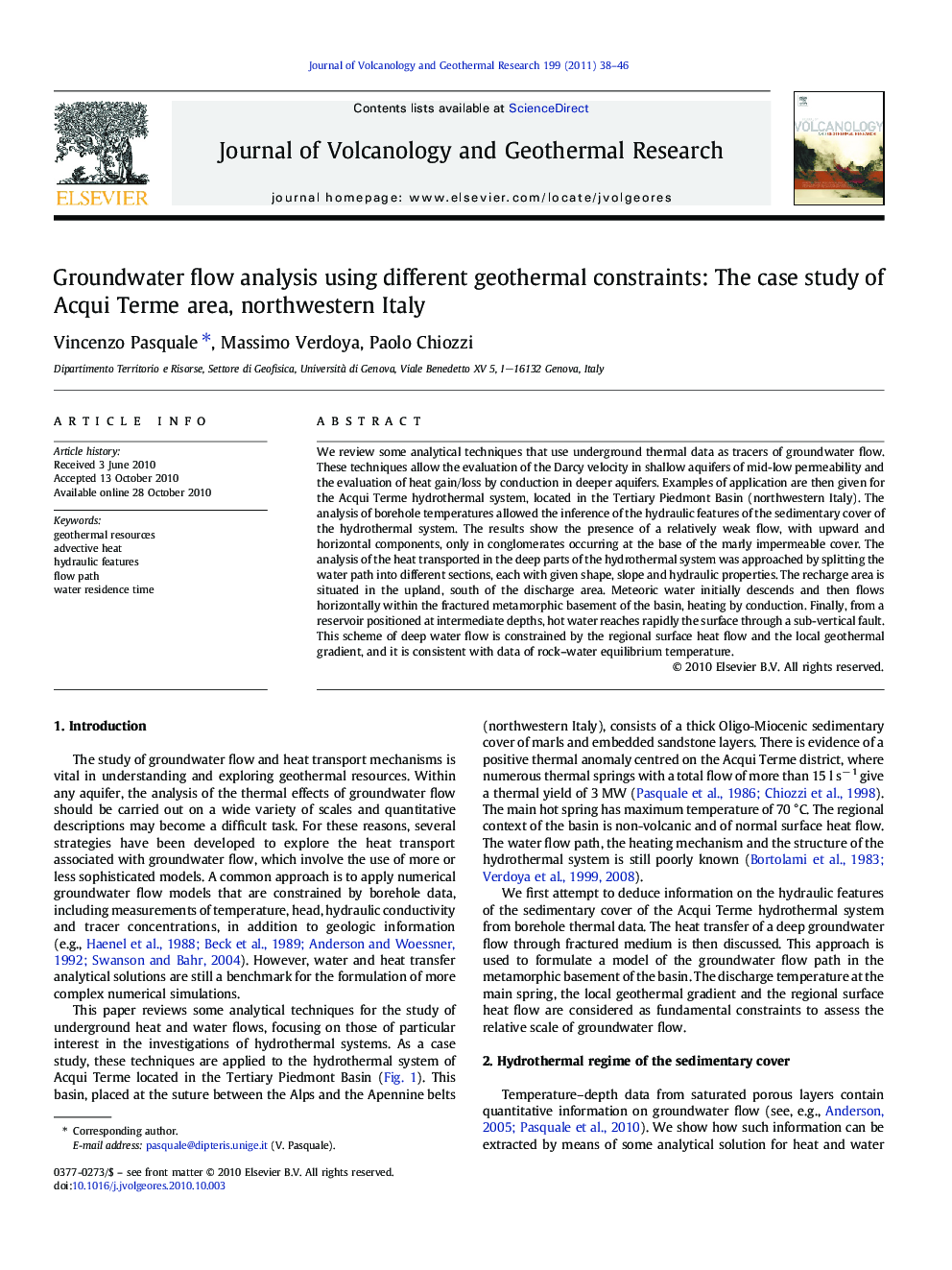 Groundwater flow analysis using different geothermal constraints: The case study of Acqui Terme area, northwestern Italy